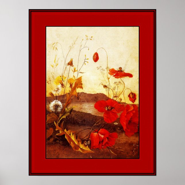 Affisch Berömda konstnärer 'Poppies' olja på duk 2 (Framsidan)