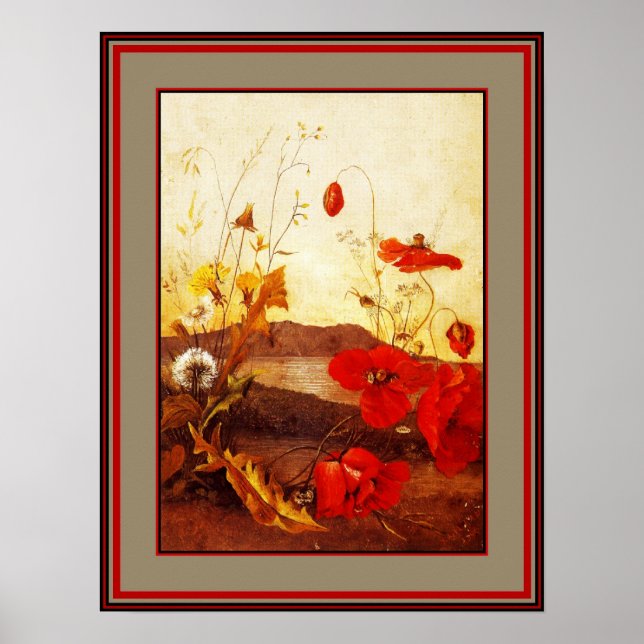 Affisch Berömda konstnärer 'Poppies' olja på duk 3 (Framsidan)