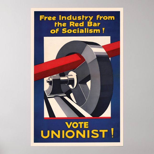 Affisch British Conservative Party Fria industrin (Framsidan)