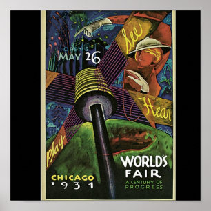 Affisch-Chicago världs Fair-1934 Poster