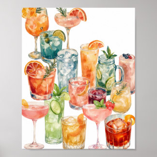 Affisch Cocktails Vardagsrumsdekor
