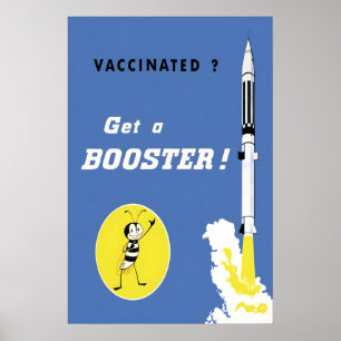 Affisch COVID 19 Vaccin Vaccinerad Få en booster!