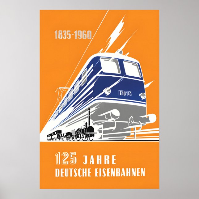 Affisch Deutsche Bundesbahn 125 år tyska (Framsidan)