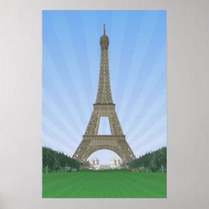 Affisch: Eiffel torn Paris: Vektorteckning Poster