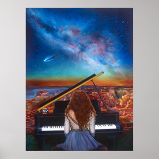 Affisch_Flicka vid piano Poster