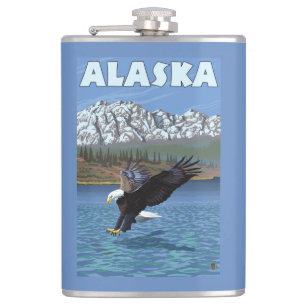 Affisch för AlaskaBald örnvintage resor Fickplunta