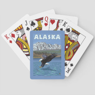 Affisch för AlaskaBald örnvintage resor Spel Kort