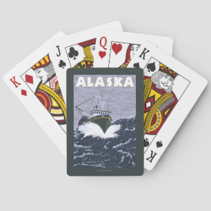 Affisch för AlaskaCrab fartygvintage resor Kortlek