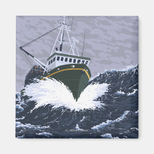 Affisch för AlaskaCrab fartygvintage resor Magnet