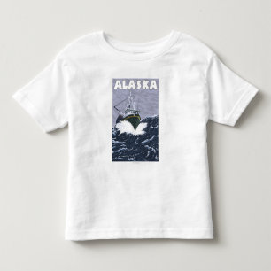 Affisch för AlaskaCrab fartygvintage resor Tee Shirt