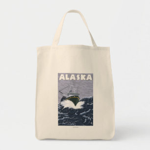Affisch för AlaskaCrab fartygvintage resor Tygkasse