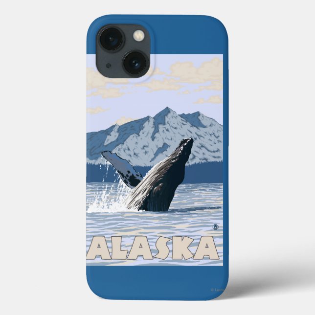 Affisch för AlaskaHumpback valvintage resor (Baksida)