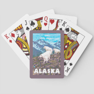 Affisch för AlaskaMountain getvintage resor Kortlek