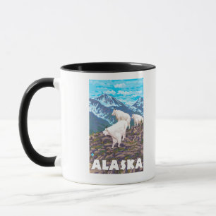 Affisch för AlaskaMountain getvintage resor Mugg