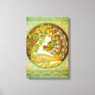 Affisch för Alphonse Mucha lagrarkanfas Canvastryck