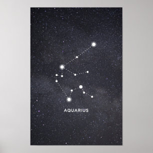 Affisch för AquariusZodiackonstellation