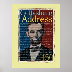 Affisch för årsdag för Gettysburg adress 150.
