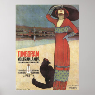 Affisch för art nouveauvintageannonsering