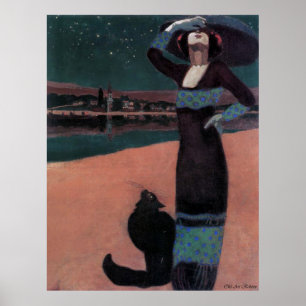 Affisch för art nouveauvintageannonsering