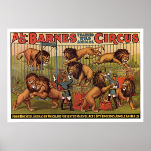 Affisch för Barnes cirkusadvertizing från 20-tal