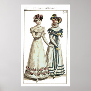 Affisch för Biedermeier modetryck 1821