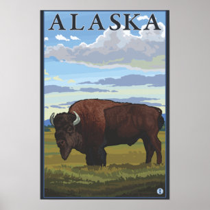 Affisch för Bisonplatsvintage resor