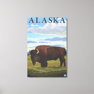 Affisch för Bisonplatsvintage resor Canvastryck