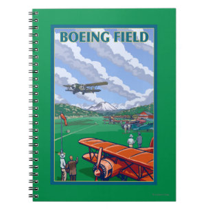 Affisch för Boeing fältvintage resor Anteckningsbok