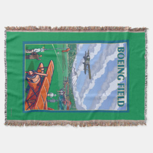 Affisch för Boeing fältvintage resor Filt