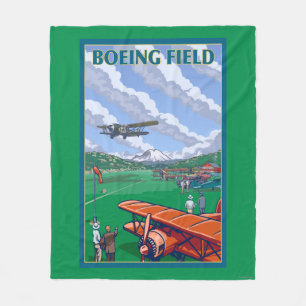 Affisch för Boeing fältvintage resor Fleecefilt