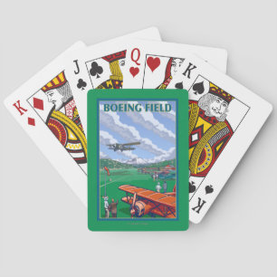 Affisch för Boeing fältvintage resor Spel Kort