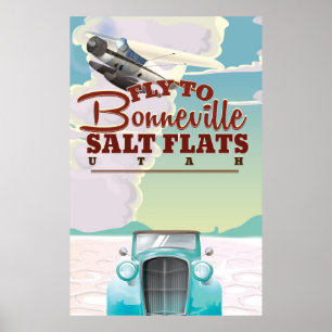 Affisch för Bonneville salt lägenhetUtah vintage
