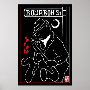 Affisch "för Bourbon St.-katt"