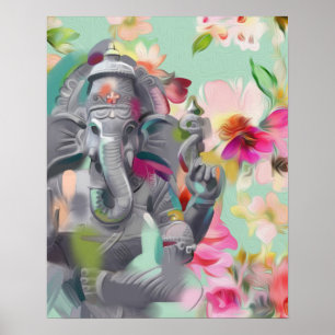 Affisch för Buddha Ganesha konsttryck