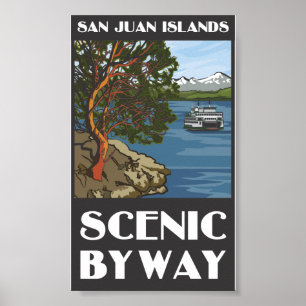 Affisch för Byway för San Juan öar scenisk