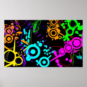 Affisch för canvus för abstrakt neonsplatter