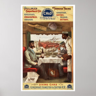 Affisch för CH&D-Pullmanrestaurangvagn 1894