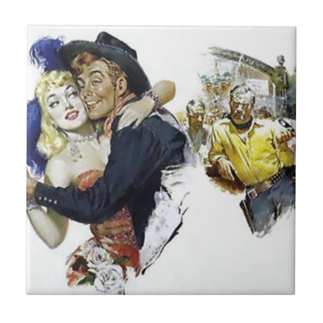 Affisch för dans för pub för Cowboy för Kakelplatta (Framsidan)