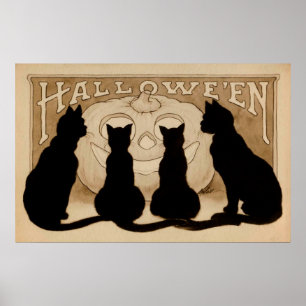 Affisch för dekor för party för vintageHallowee