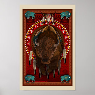 Affisch för design för Cratemade indianbuffel