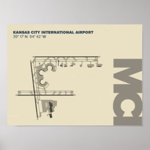 Affisch för diagram för Kansas City flygplats