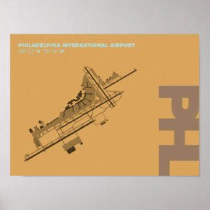 Affisch för diagram för Philadelphia flygplats