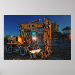 affisch för dozer för dumperbulldozerkonstruktion