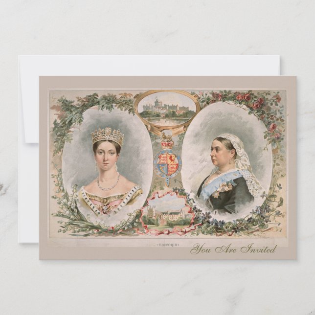 Affisch för drottningVictoria femtioårsjubileum Inbjudningar (Framsida)