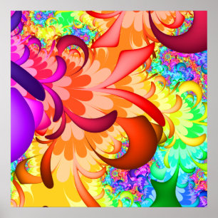Affisch för färgstänkFractal