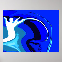 Affisch för fiskeängelabstrakt