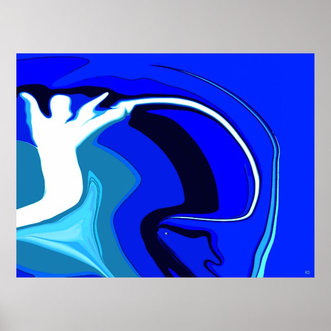 Affisch för fiskeängelabstrakt (Framsidan)