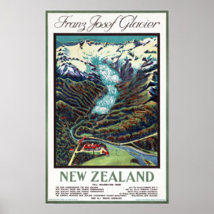 Affisch för Franz Josef glaciärvintage resor