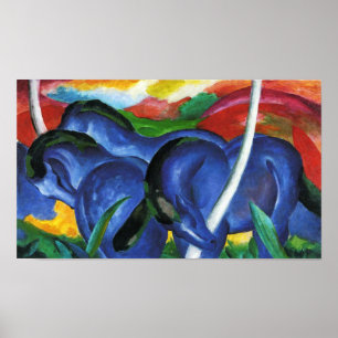 Affisch för Franz Marc blåtthästar