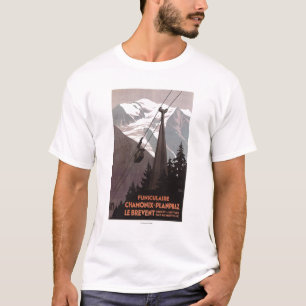 Affisch för Funiculaire Le Brevent kabelbil T Shirt